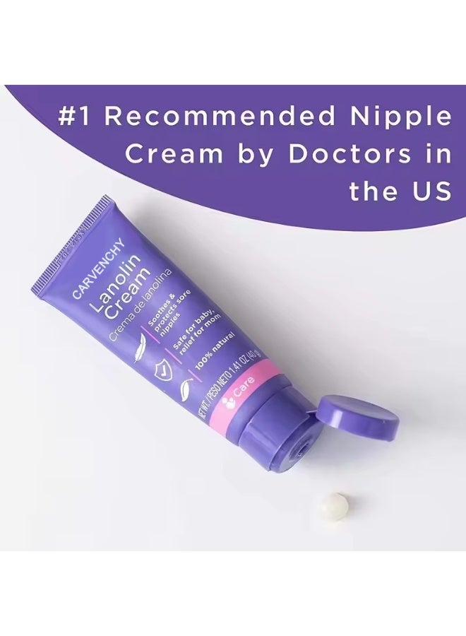 كارفينشي مرهم اللانولين عالي النقاء للرضاعة الطبيعية – يهدئ ويحمي ويرطب البشرة الحسّاسة – 40 غ لتخفيف تشققات وألم الحلمة - Image 2